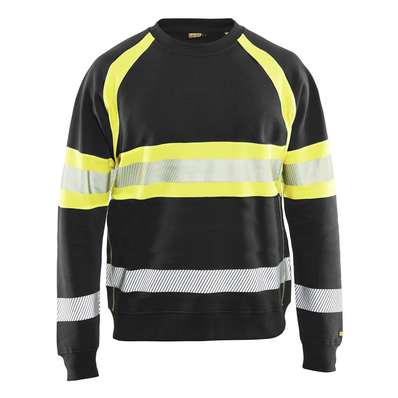 Blåkläder 3359 Sweater Zwart/Fluogeel