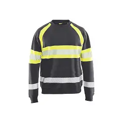 Blåkläder 3359 Sweater Grijs/Fluogeel