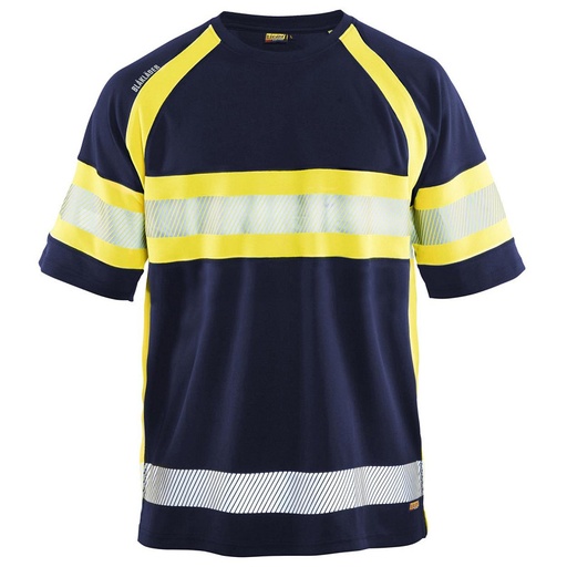 [28091600] Blåkläder 3337 T-shirt Marineblauw/Fluogeel