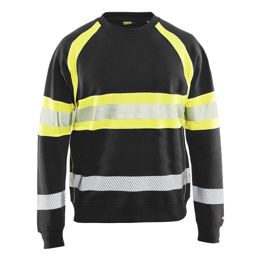 [28069300] Blåkläder 3359 Sweater Zwart/Fluogeel