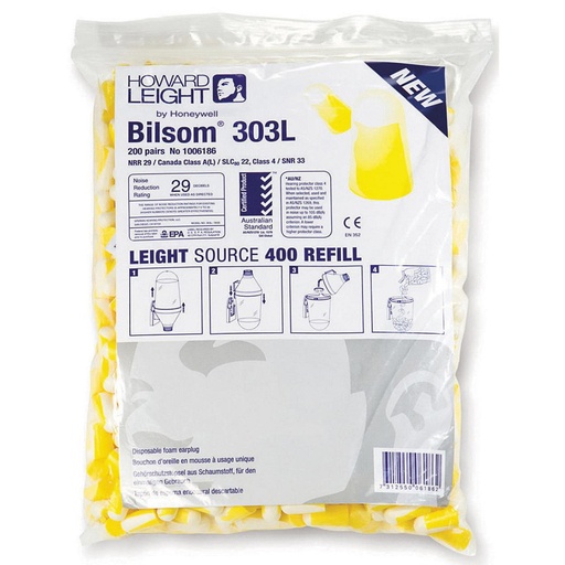 [31610055] Howard Leight Bilsom 303L oordoppen navulling à 200 paar