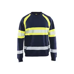 [28094200] Blåkläder 3359 Sweater Marineblauw/Fluogeel